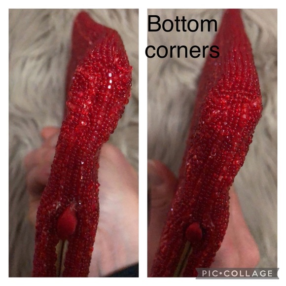 Vintage Beaded Clutch/Crossbody Bag-Red-10x4.5-Gorgeous-Holiday Must Have - Picture 16 of 17